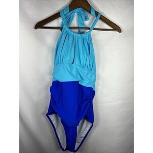 B2PRITY Women's One Piece Swimsuit Blue‎ Size Small (7) Neck Tie
